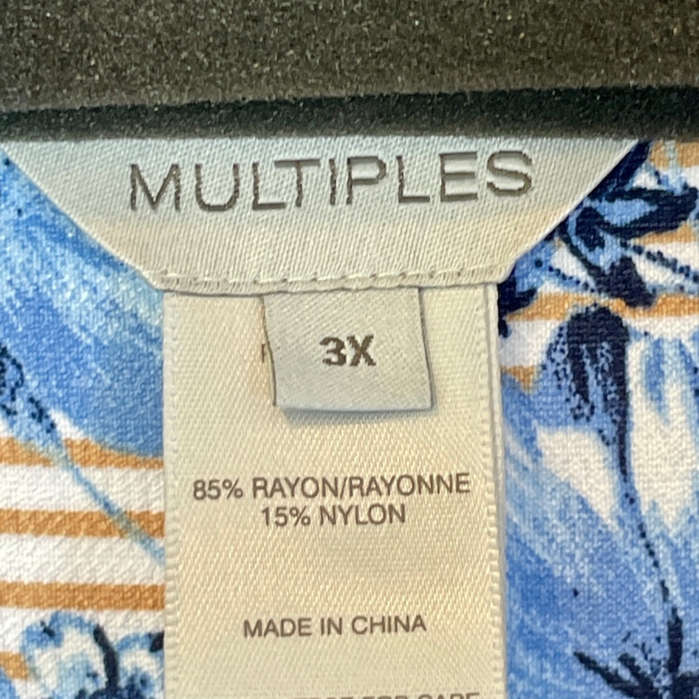 Multiples NWT 3X Button Down Blouse Top Shirt Cre… - image 3